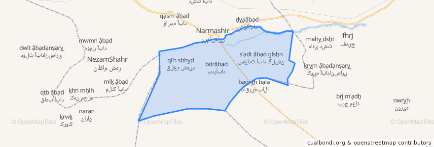 Mapa de ubicacion de دهستان عزیزآباد.