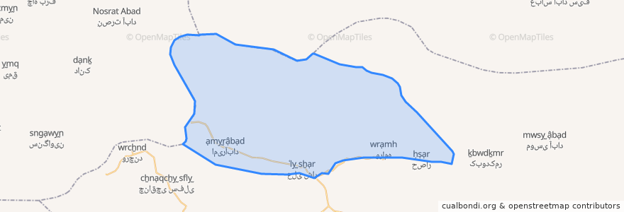 Mapa de ubicacion de دهستان علیشار.