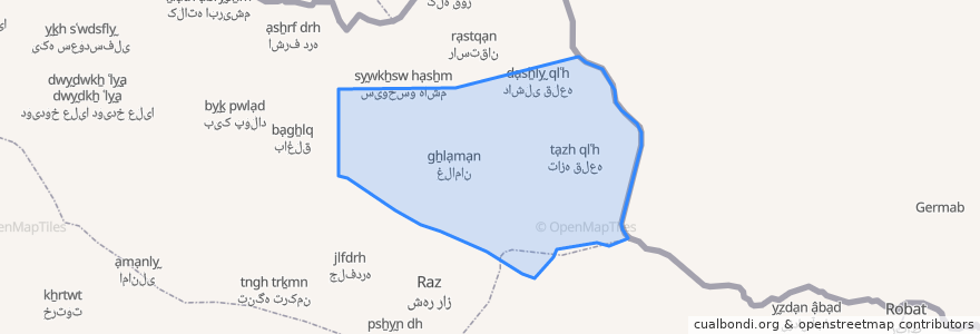 Mapa de ubicacion de دهستان غلامان.