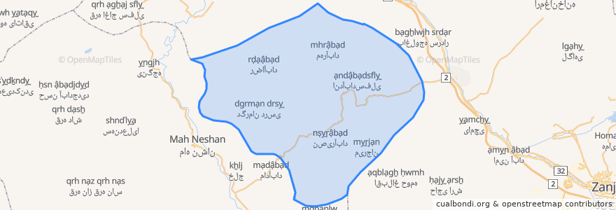 Mapa de ubicacion de دهستان غنی بیگلو.