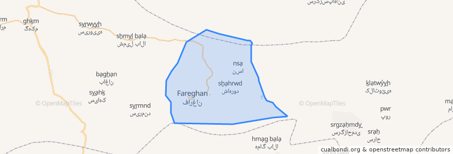 Mapa de ubicacion de دهستان فارغان.