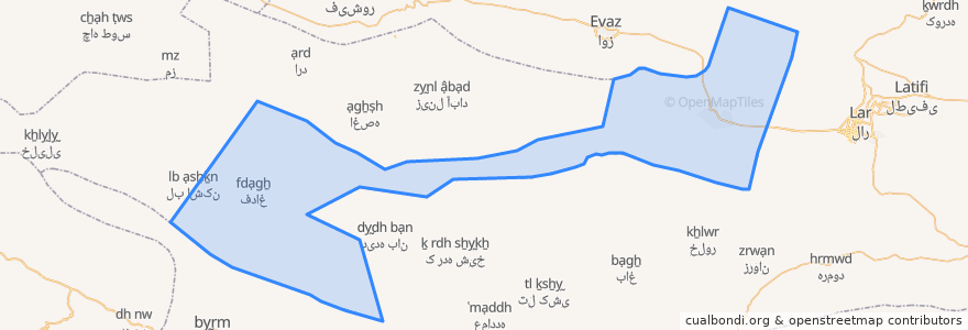 Mapa de ubicacion de دهستان فداغ.