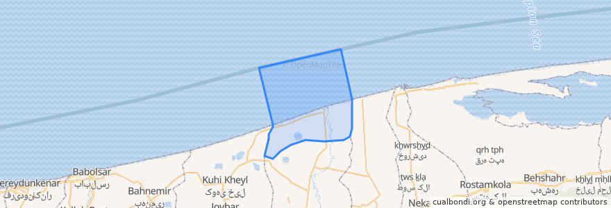 Mapa de ubicacion de دهستان فرح آبادشمالی.