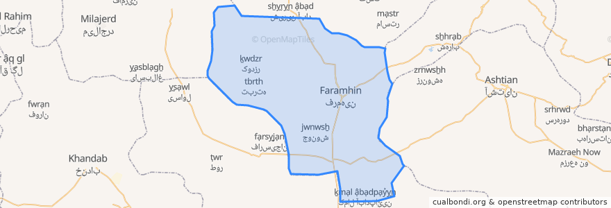 Mapa de ubicacion de دهستان فرمهین.