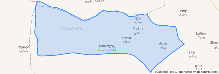 Mapa de ubicacion de دهستان فروغن.