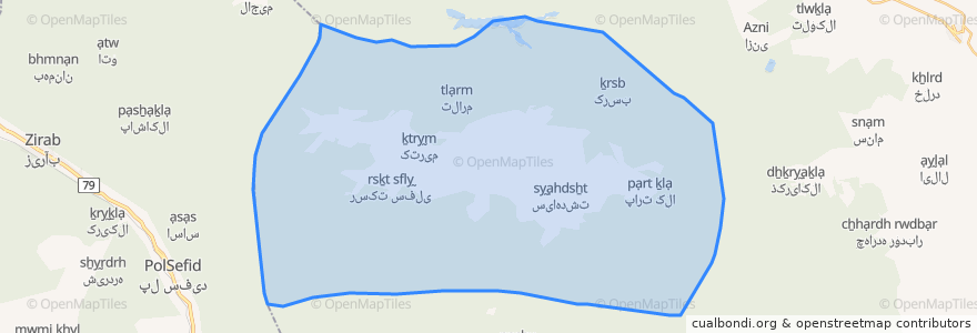 Mapa de ubicacion de دهستان فریم.