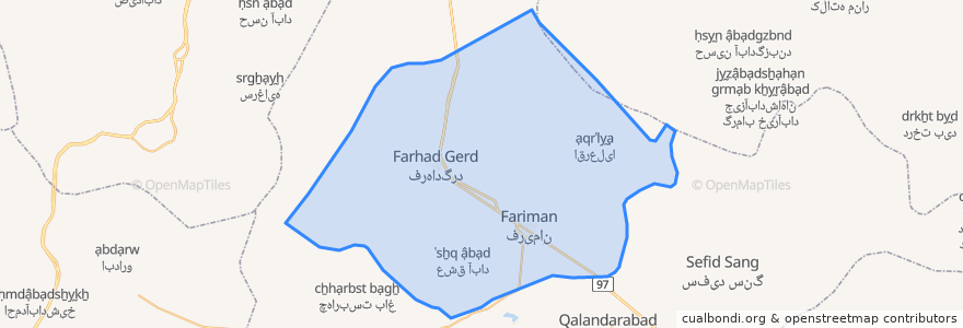 Mapa de ubicacion de دهستان فریمان.