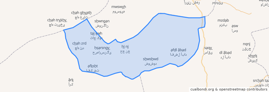 Mapa de ubicacion de دهستان فشارود.