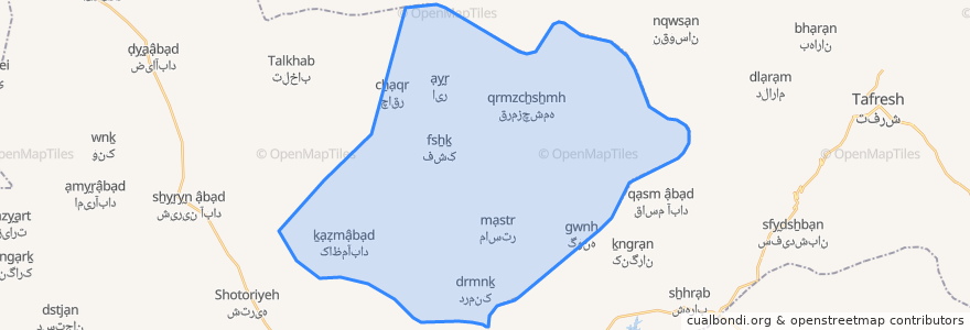 Mapa de ubicacion de دهستان فشک.