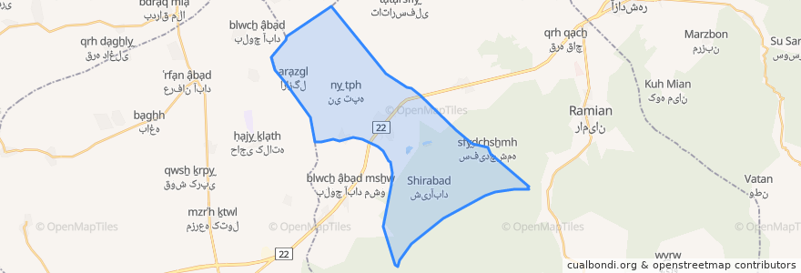 Mapa de ubicacion de دهستان فندرسک شمالی.