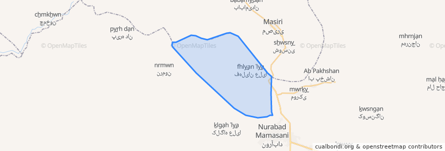 Mapa de ubicacion de دهستان فهلیان.