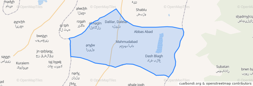 Mapa de ubicacion de دهستان فولادلوی جنوبی.