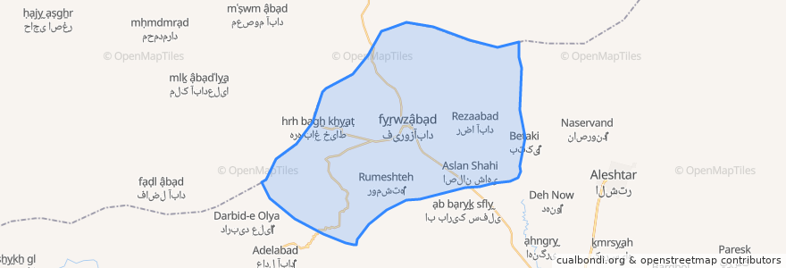 Mapa de ubicacion de دهستان فیروزآباد.