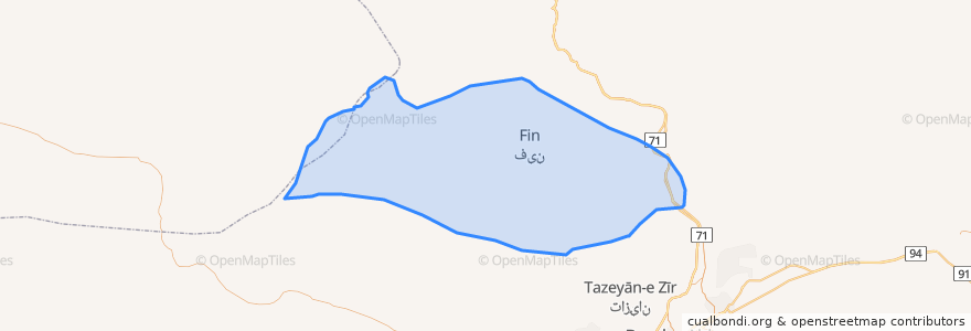 Mapa de ubicacion de دهستان فین.