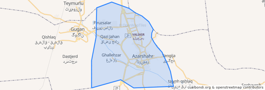 Mapa de ubicacion de دهستان قاضی جهان.