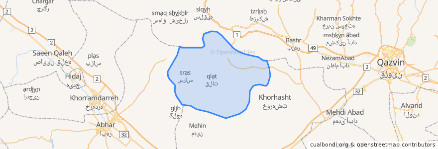 Mapa de ubicacion de دهستان قاقازان غربی.