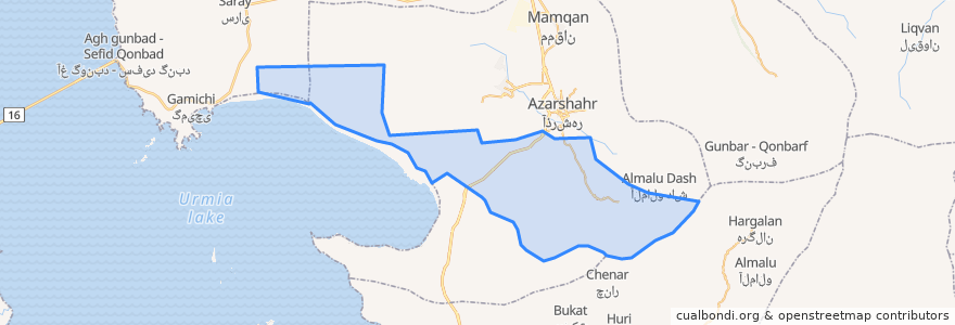 Mapa de ubicacion de دهستان قبله داغی.