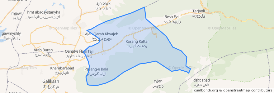 Mapa de ubicacion de دهستان قراولان.