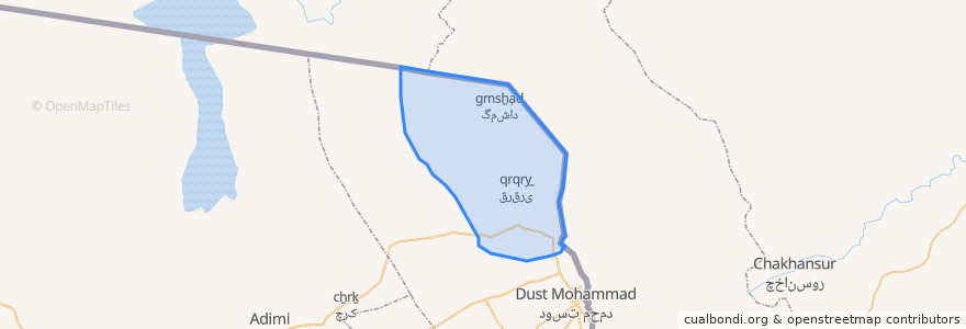 Mapa de ubicacion de دهستان قرقری.