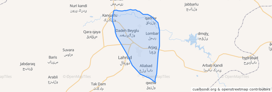 Mapa de ubicacion de دهستان قره سو.