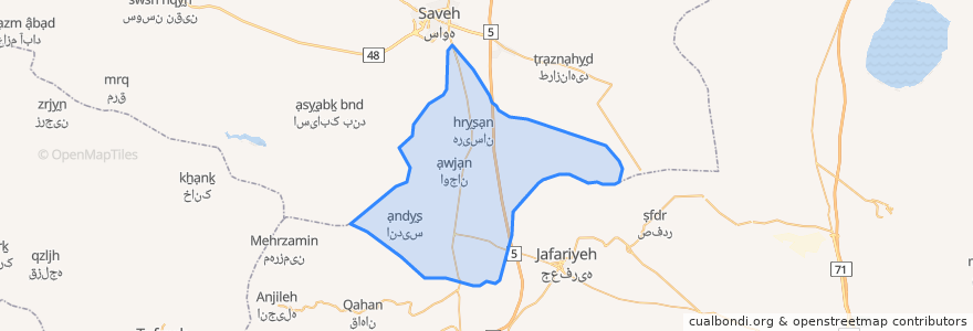 Mapa de ubicacion de دهستان قره چای.