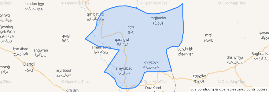 Mapa de ubicacion de دهستان قزل گچیلو.