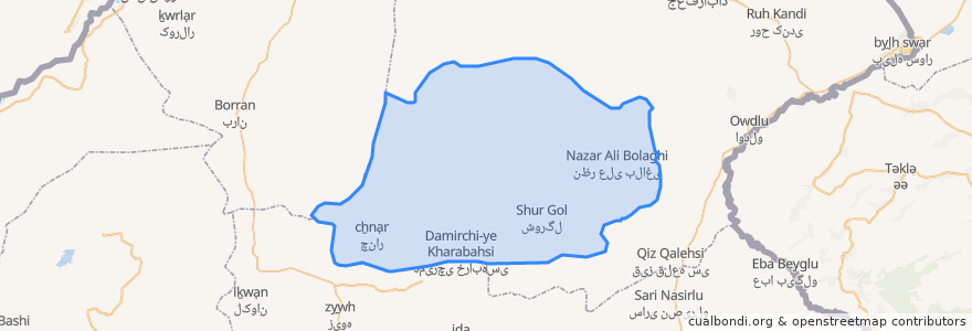 Mapa de ubicacion de دهستان قشلاق جنوبی.