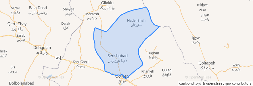 Mapa de ubicacion de دهستان قصلان.