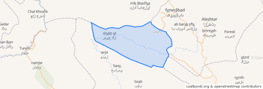 Mapa de ubicacion de دهستان قلائی.