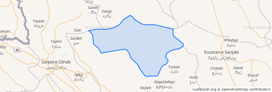 Mapa de ubicacion de دهستان قلخانی.