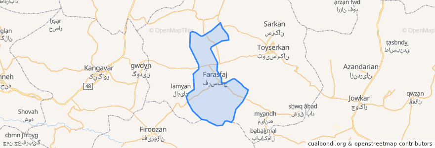 Mapa de ubicacion de دهستان قلقل رود.