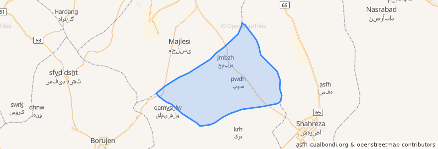 Mapa de ubicacion de دهستان قمبوان.