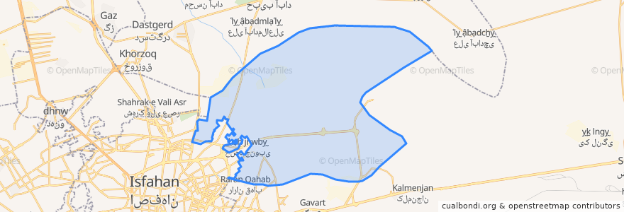 Mapa de ubicacion de دهستان قهاب شمالی.