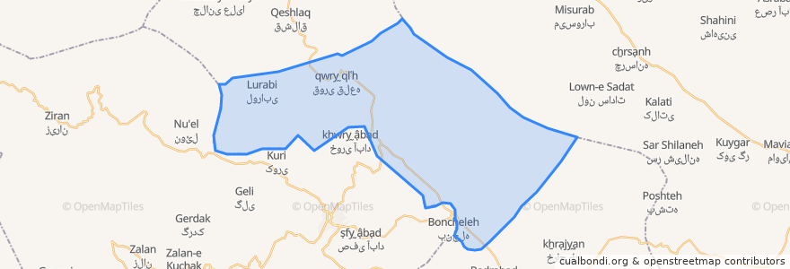 Mapa de ubicacion de دهستان قوری قلعه.