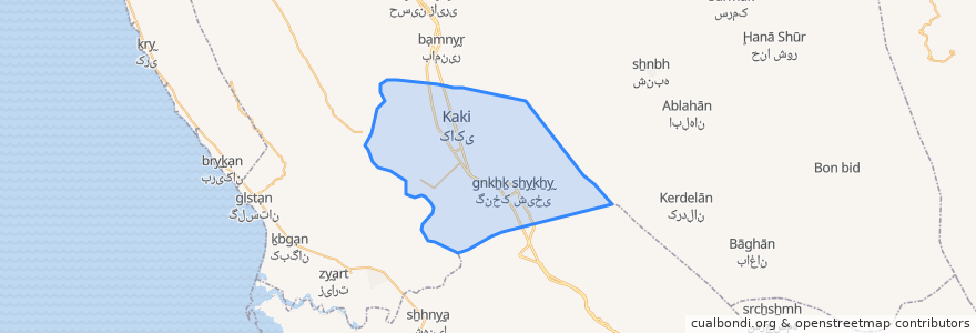 Mapa de ubicacion de دهستان کاکی.