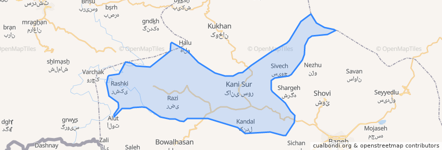 Mapa de ubicacion de دهستان کانی سور.