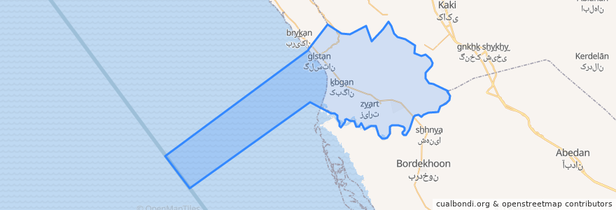 Mapa de ubicacion de دهستان کبگان.