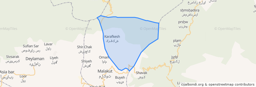 Mapa de ubicacion de دهستان کجید.