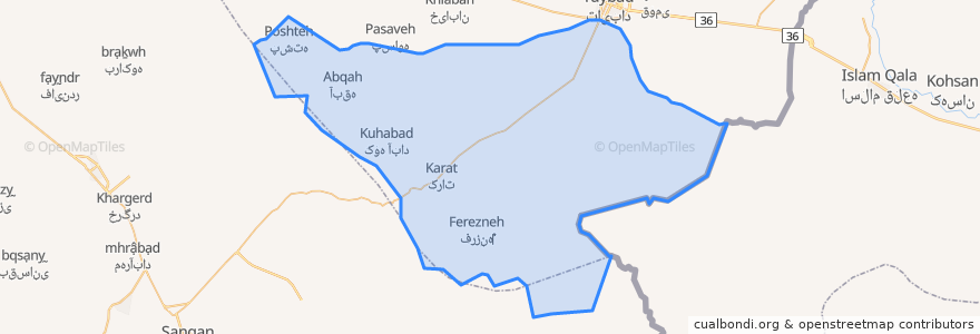 Mapa de ubicacion de دهستان کرات.