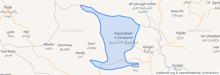 Mapa de ubicacion de دهستان کرانی.