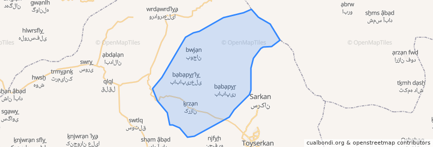 Mapa de ubicacion de دهستان کرزان رود.