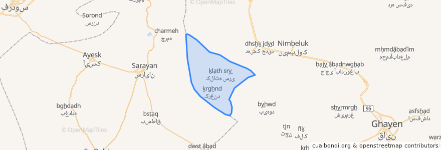 Mapa de ubicacion de دهستان کرغند.