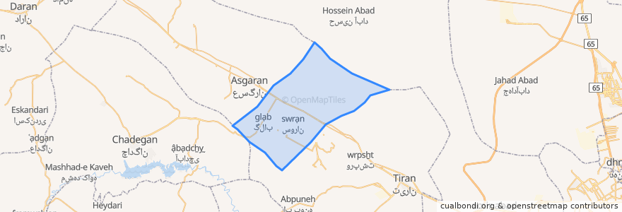 Mapa de ubicacion de دهستان کرون سفلی.