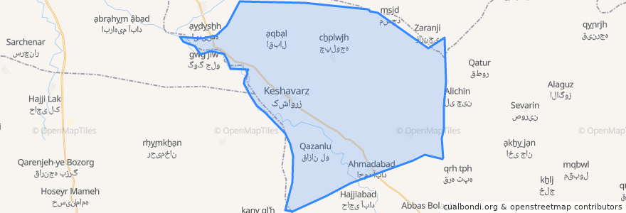 Mapa de ubicacion de دهستان کشاورز.