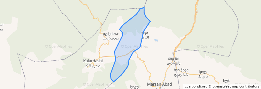 Mapa de ubicacion de دهستان کلاردشت شرقی.