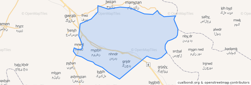 Mapa de ubicacion de دهستان کمازان علیا.