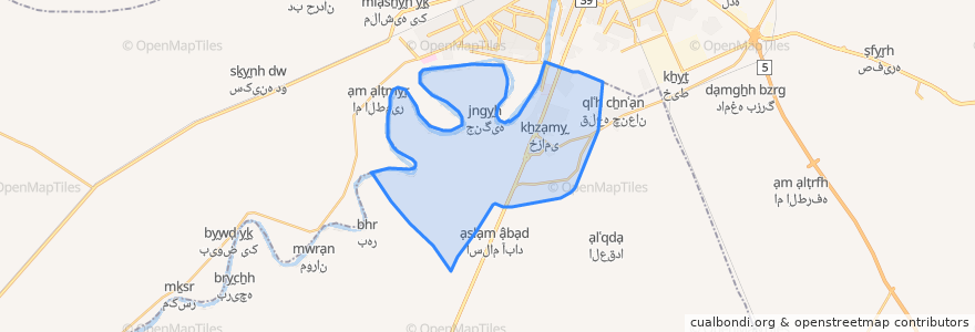 Mapa de ubicacion de دهستان کوت عبدالله.