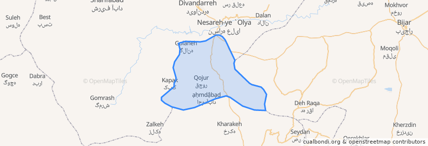 Mapa de ubicacion de دهستان کوله.