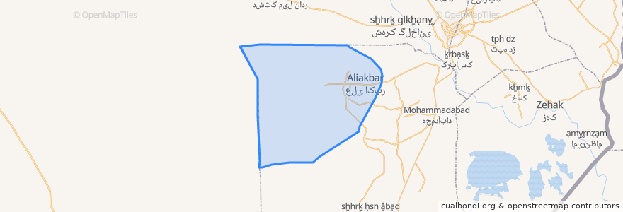 Mapa de ubicacion de دهستان کوه خواجه.