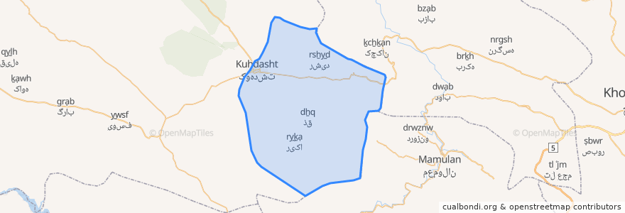 Mapa de ubicacion de دهستان کوهدشت جنوبی.